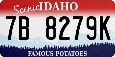 ID license plate 7B8279K