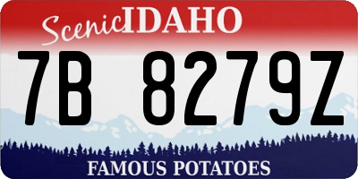 ID license plate 7B8279Z