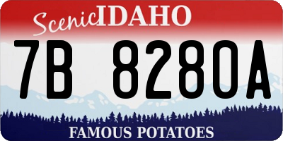 ID license plate 7B8280A