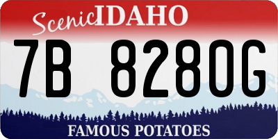 ID license plate 7B8280G