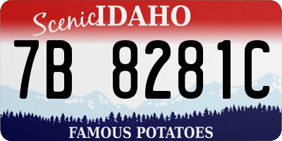 ID license plate 7B8281C