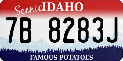 ID license plate 7B8283J