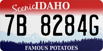 ID license plate 7B8284G