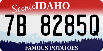 ID license plate 7B8285Q