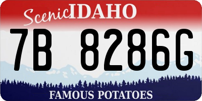 ID license plate 7B8286G