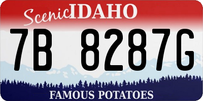 ID license plate 7B8287G