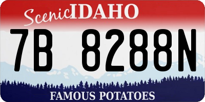 ID license plate 7B8288N
