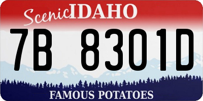 ID license plate 7B8301D