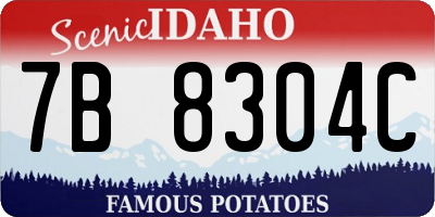 ID license plate 7B8304C