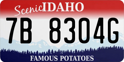 ID license plate 7B8304G