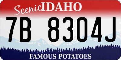 ID license plate 7B8304J