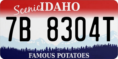 ID license plate 7B8304T