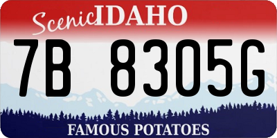 ID license plate 7B8305G