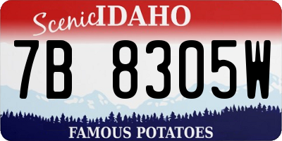 ID license plate 7B8305W