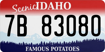 ID license plate 7B8308O