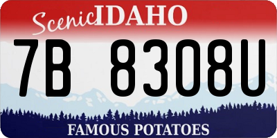 ID license plate 7B8308U