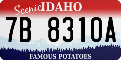 ID license plate 7B8310A