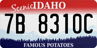 ID license plate 7B8310C