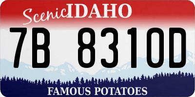 ID license plate 7B8310D