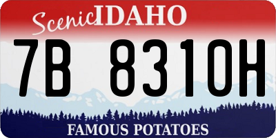 ID license plate 7B8310H
