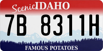 ID license plate 7B8311H