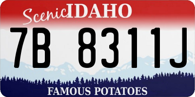 ID license plate 7B8311J