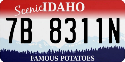 ID license plate 7B8311N