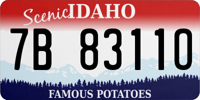 ID license plate 7B8311O