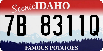 ID license plate 7B8311Q