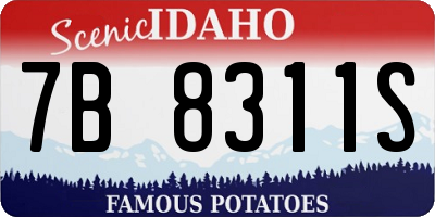 ID license plate 7B8311S