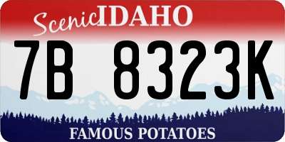 ID license plate 7B8323K