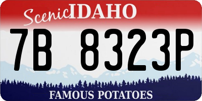ID license plate 7B8323P