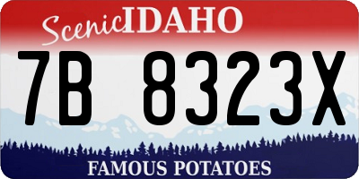 ID license plate 7B8323X