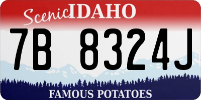 ID license plate 7B8324J
