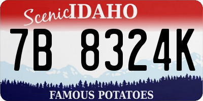 ID license plate 7B8324K