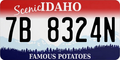 ID license plate 7B8324N