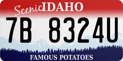ID license plate 7B8324U