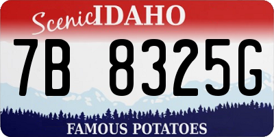 ID license plate 7B8325G