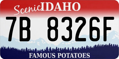 ID license plate 7B8326F