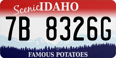 ID license plate 7B8326G