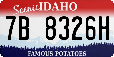 ID license plate 7B8326H