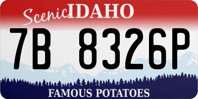 ID license plate 7B8326P