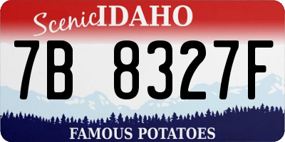 ID license plate 7B8327F