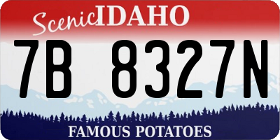 ID license plate 7B8327N