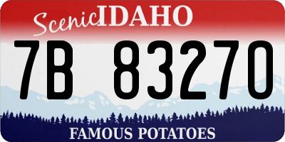 ID license plate 7B8327O