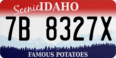 ID license plate 7B8327X