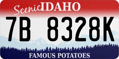 ID license plate 7B8328K