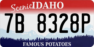 ID license plate 7B8328P