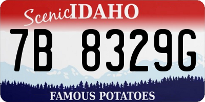 ID license plate 7B8329G