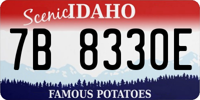 ID license plate 7B8330E